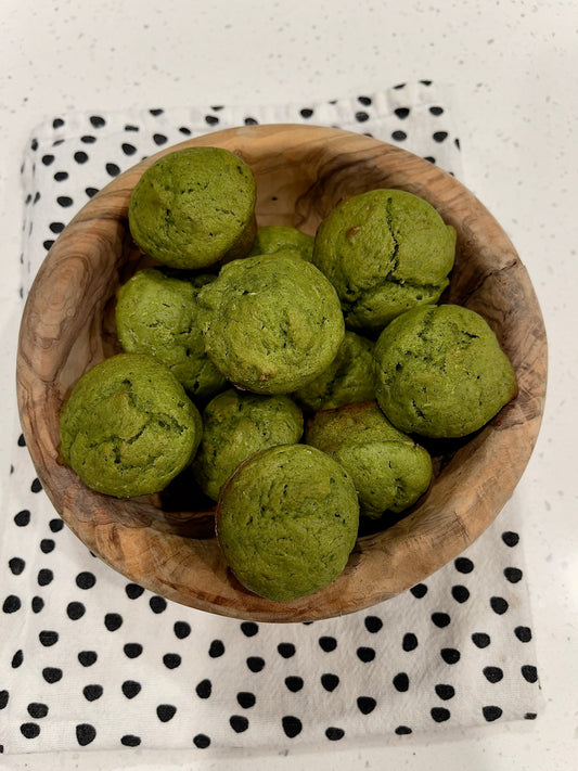 Vanilla Bean Sourdough Matcha Mini Muffins