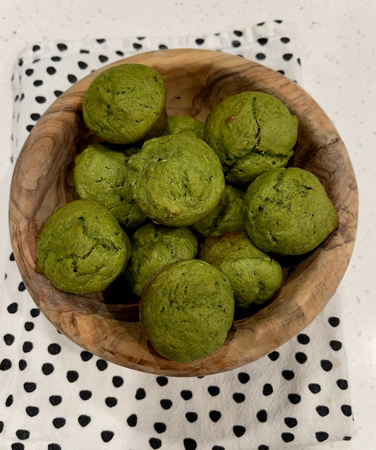 Vanilla Bean Sourdough Matcha Mini Muffins