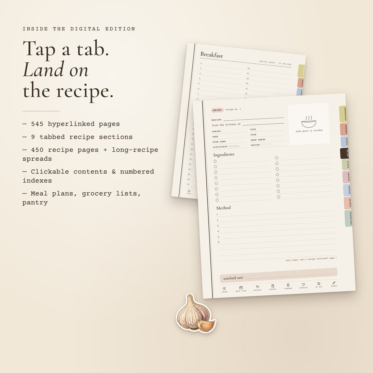 The Heirloom Kitchen Notebook — Digital & Printable Family Recipe Book