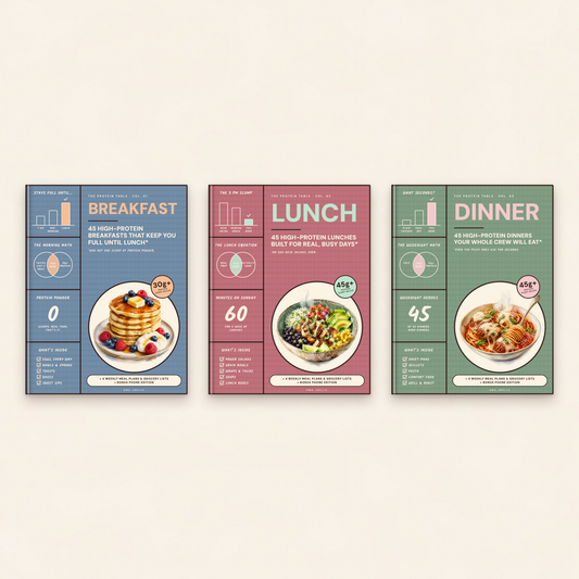 The Protein Table Complete Trilogy: Breakfast, Lunch and Dinner digital cookbooks